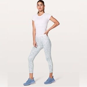 Lululemon Athletica Train Times 7/8 Pant Mesh Detail Multi White Legging Size 4